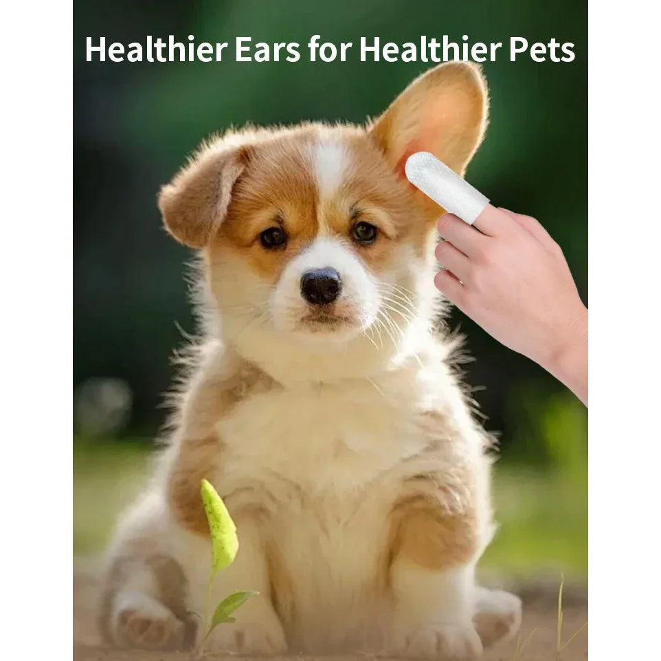50-Pack Pet Ear Cleaning Finger Wipes for Dogs & Cats