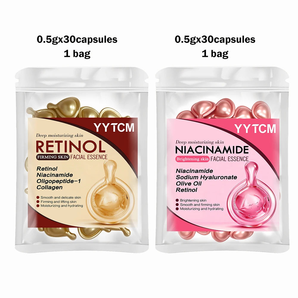 Niacinamide Facial Essence Capsules, Containing Retinol, Olive Fruit Oil