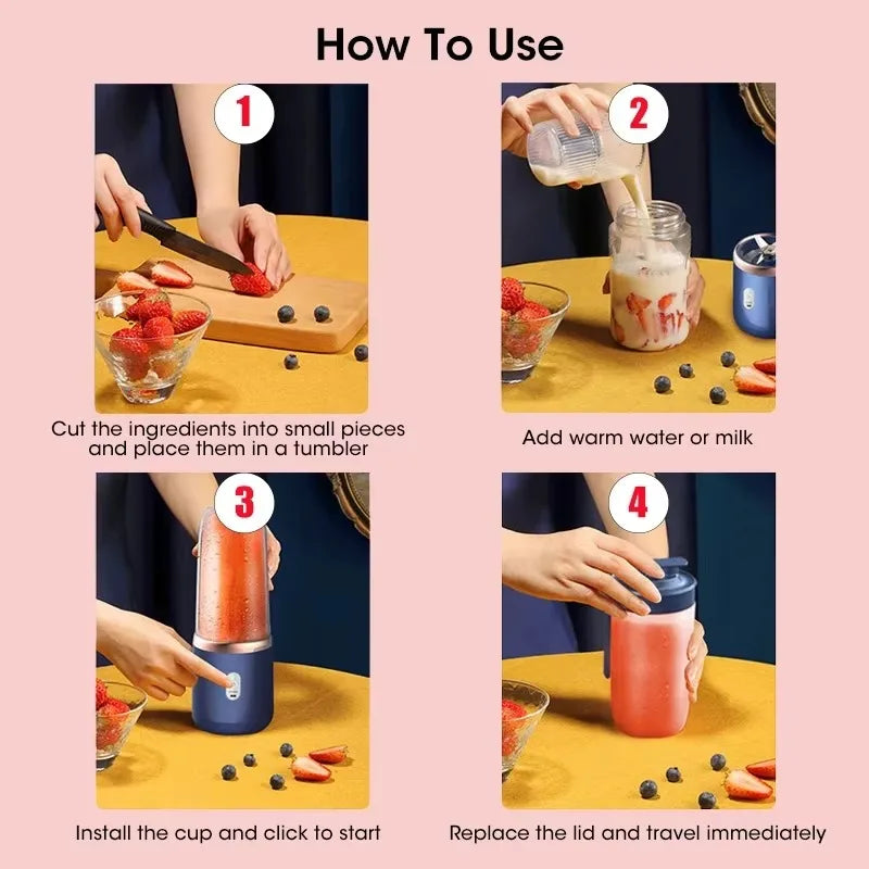 Portable Fruit Juice Blenders Summer Personal Electric Mini Bottle